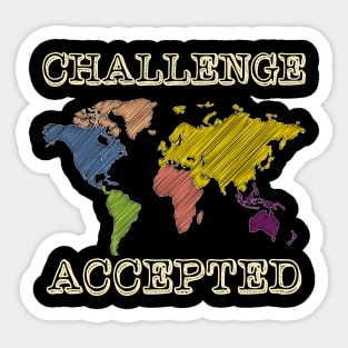 Challenge Accepted' Educational Map Sticker